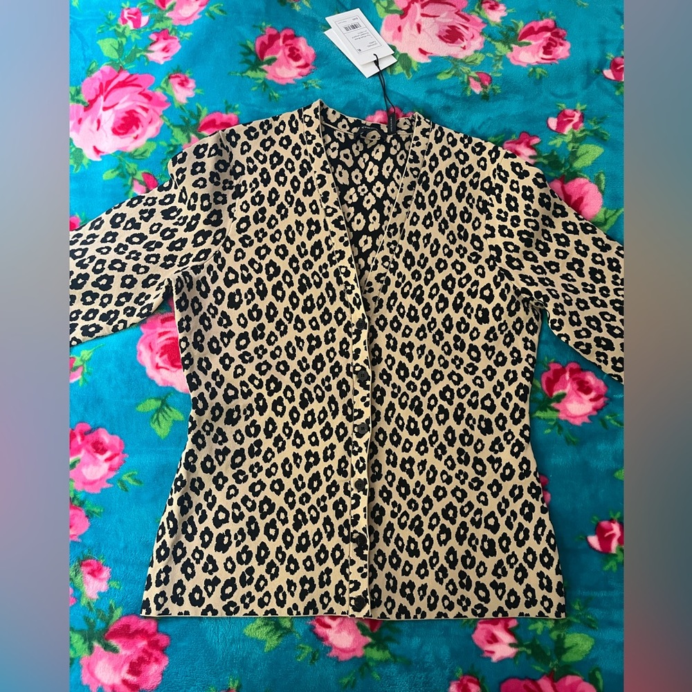 Theory leopard cardigan size L